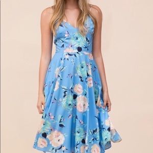 Yumi Kim Moonlight V Neck Dress (blue floral)